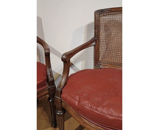 PAIR OF NEOCLASSICAL ARMCHAIRS LATE 18TH CENTURY PAIR OF NEOCLASSICAL ARMCHAIRS LATE 18TH CENTURY
