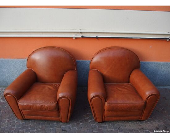 COPIA DI POLTRONE MODELLO CLUB IN PELLE MARRONE EPOCA 900 cm L 98xP85xH90