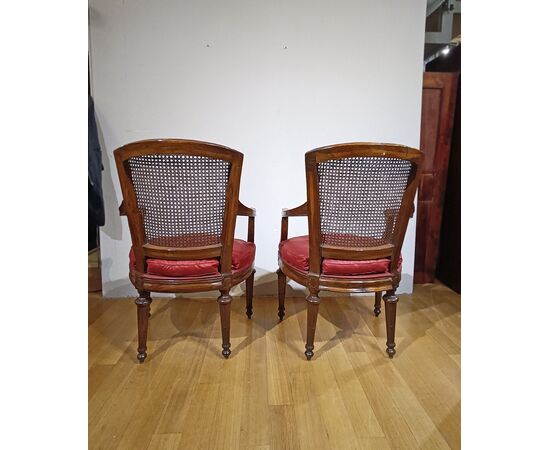 PAIR OF NEOCLASSICAL ARMCHAIRS LATE 18TH CENTURY PAIR OF NEOCLASSICAL ARMCHAIRS LATE 18TH CENTURY