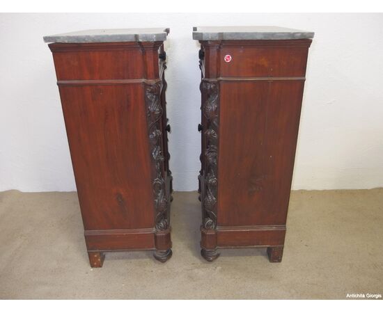 Copy of Louis Philippe mahogany feather bedside tables cm L53xP35xH88