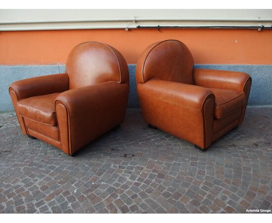 COPIA DI POLTRONE MODELLO CLUB IN PELLE MARRONE EPOCA 900 cm L 98xP85xH90