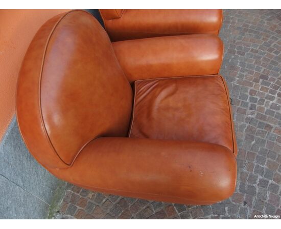 COPIA DI POLTRONE MODELLO CLUB IN PELLE MARRONE EPOCA 900 cm L 98xP85xH90