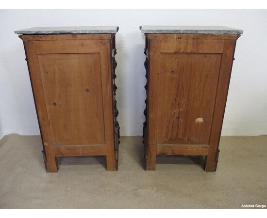 Copy of Louis Philippe mahogany feather bedside tables cm L53xP35xH88