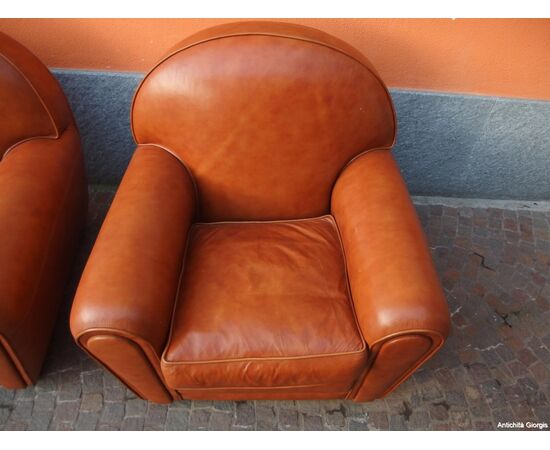 COPIA DI POLTRONE MODELLO CLUB IN PELLE MARRONE EPOCA 900 cm L 98xP85xH90