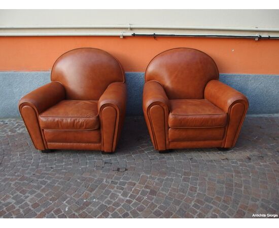 COPIA DI POLTRONE MODELLO CLUB IN PELLE MARRONE EPOCA 900 cm L 98xP85xH90