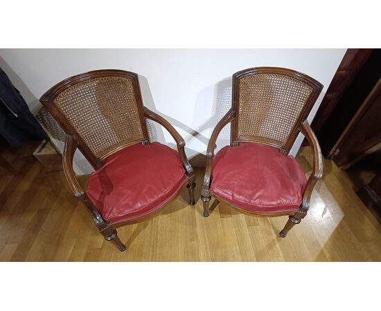 PAIR OF NEOCLASSICAL ARMCHAIRS LATE 18TH CENTURY PAIR OF NEOCLASSICAL ARMCHAIRS LATE 18TH CENTURY
