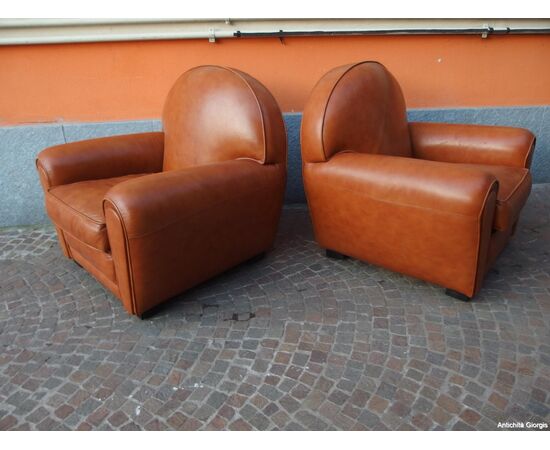 COPIA DI POLTRONE MODELLO CLUB IN PELLE MARRONE EPOCA 900 cm L 98xP85xH90