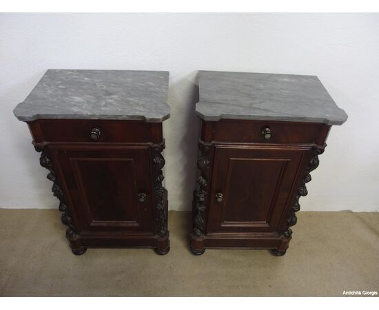 Copy of Louis Philippe mahogany feather bedside tables cm L53xP35xH88 Copy of Louis Philippe mahogany feather bedside tables cm L53xP35xH88