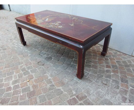 TAVOLINO RETTANGOLARE LACCATO STILE ORIENTALE TAVOLINO RETTANGOLARE LACCATO STILE ORIENTALE