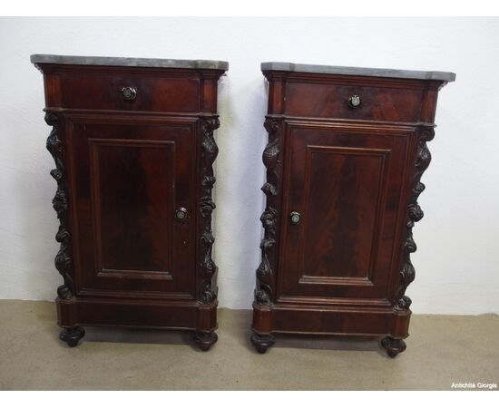 Copy of Louis Philippe mahogany feather bedside tables cm L53xP35xH88 Copy of Louis Philippe mahogany feather bedside tables cm L53xP35xH88