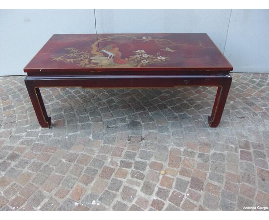 ORIENTAL STYLE LACQUERED RECTANGULAR TABLE