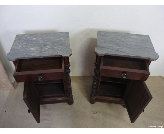 Copy of Louis Philippe mahogany feather bedside tables cm L53xP35xH88 Copy of Louis Philippe mahogany feather bedside tables cm L53xP35xH88