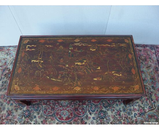 TAVOLINO RETTANGOLARE BASSO LACCATO CINA PRIMI 900 cm L110xP61xH42