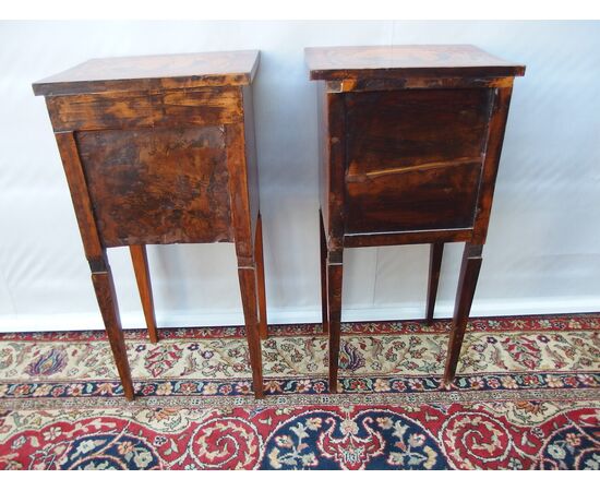 COPIA DI COMODINI INTARSIATI STILE LUIGI XVI EPOCA EPOCA FINE 800 PIEMONTE cm L42xP33xH86 COPIA DI COMODINI INTARSIATI STILE LUIGI XVI EPOCA EPOCA FINE 800 PIEMONTE cm L42xP33xH86