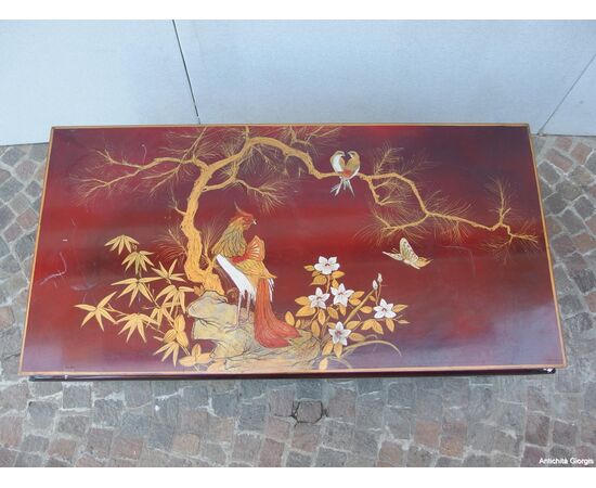 ORIENTAL STYLE LACQUERED RECTANGULAR TABLE