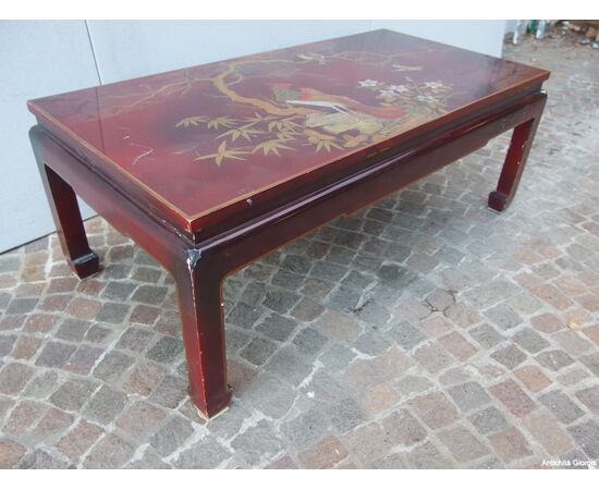 ORIENTAL STYLE LACQUERED RECTANGULAR TABLE