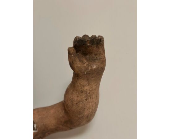 POLYCHROME WOOD SCULPTURE 17TH CENTURY ANGEL H 79 CM