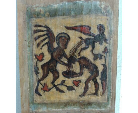 Eccezionale tavola di soffitto dipinta XV secolo