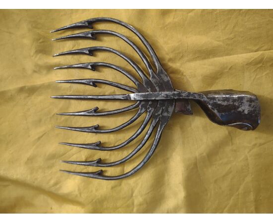 2 wrought iron harpoons from the 18th century for eel fishing