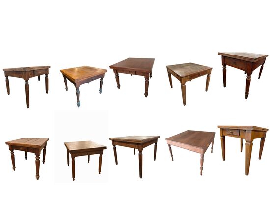 Lotto di 10 Tavoli Rustici Allungabili Lotto di 10 Tavoli Rustici Allungabili