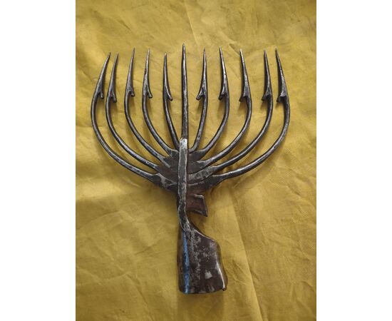 2 wrought iron harpoons from the 18th century for eel fishing