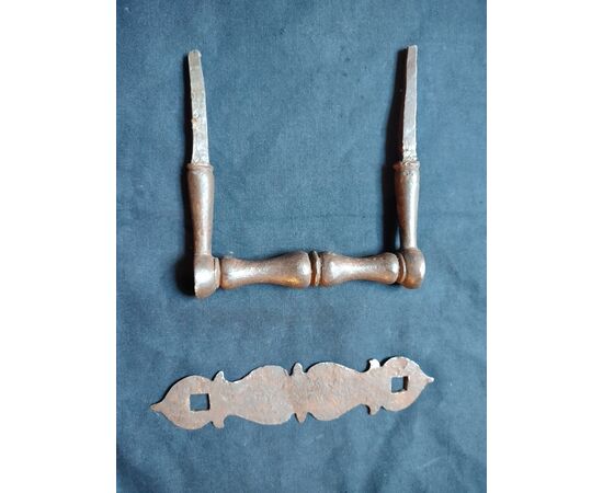 Beautiful 17th-century wrought iron door handle