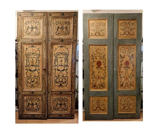 Door from Marche region painted on both sides, Louis XV period