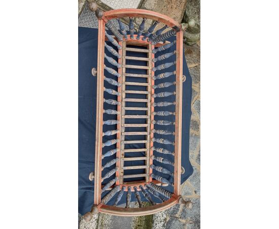 Rare Valsesian cradle in painted wood, 19th century