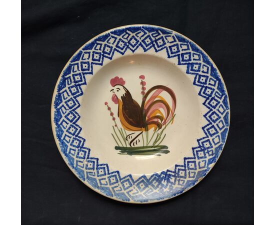 Mondovì Widow Besio and Son Rooster Plate