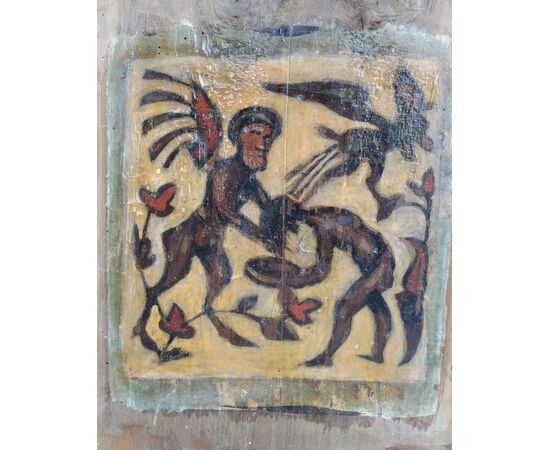 Eccezionale tavola di soffitto dipinta XV secolo