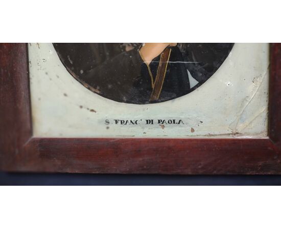 Glass painting depicting Saint Francis of Paola, 18th century