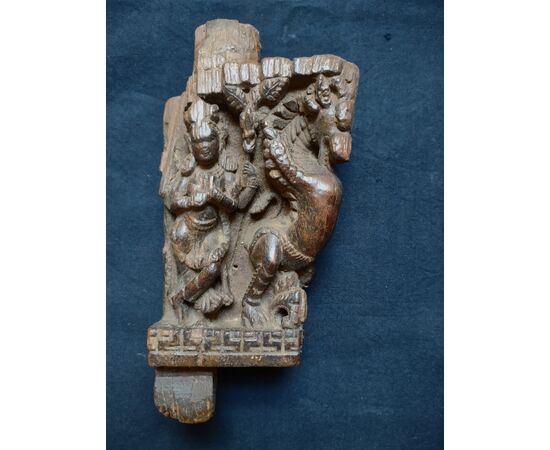 Splendid pair of Indian friezes expertly carved, 18th century