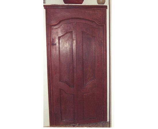Wall cupboard door with tempera painted frame