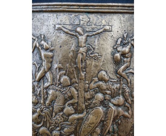 Galeazzo Mondella detto Il Moderno placchetta in bronzo raffigurante la crocifissione Galeazzo Mondella detto Il Moderno placchetta in bronzo raffigurante la crocifissione