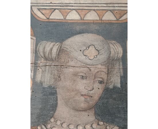 Portrait of a noblewoman, tempera on wood, Cremona.