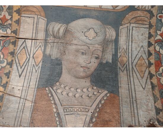 Portrait of a noblewoman, tempera on wood, Cremona.