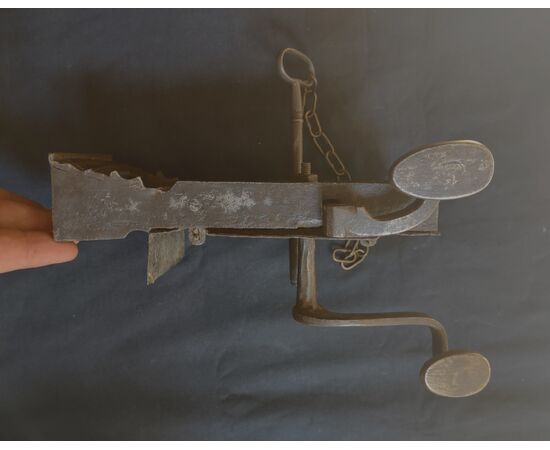 17th century box door lock with original key