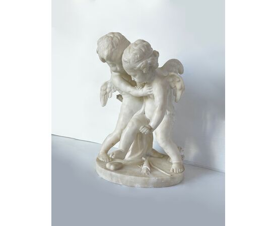 "Eros e Anteros" - scultura in alabastro