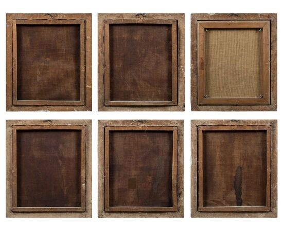 Giambattista Piazzetta (Venezia 1683 - Venezia 1754) cerchia di - Sei apostoli a mezzobusto.