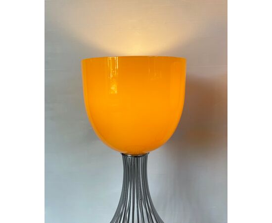 Coppia lampade da tavolo giallo-arancio, 1990