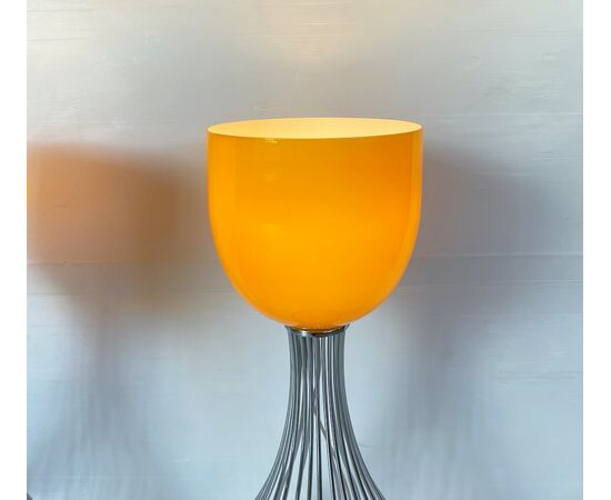 Coppia lampade da tavolo giallo-arancio, 1990