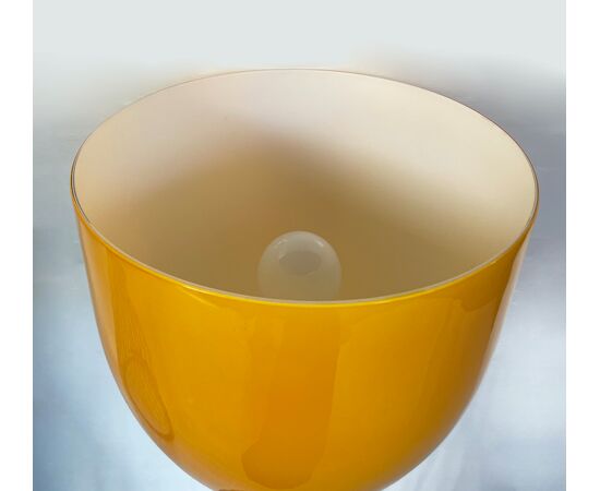 Coppia lampade da tavolo giallo-arancio, 1990