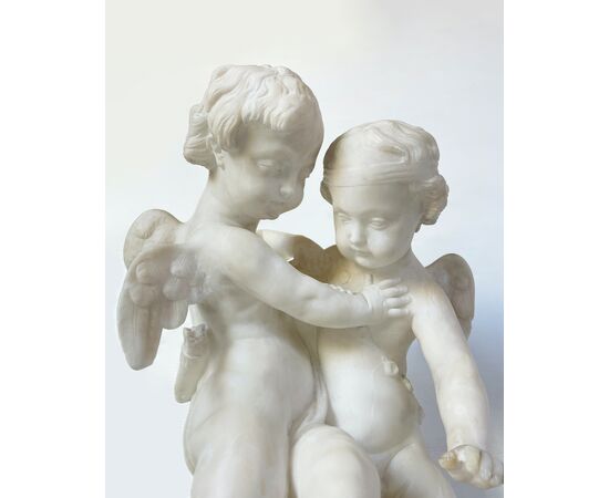 "Eros e Anteros" - scultura in alabastro
