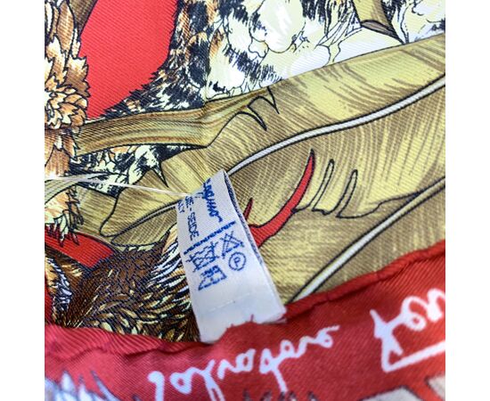 SALVATORE FERRAGAMO Foulard Vintage in Seta Col. Rosso
