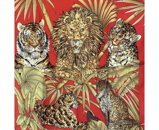 SALVATORE FERRAGAMO Foulard Vintage in Seta Col. Rosso