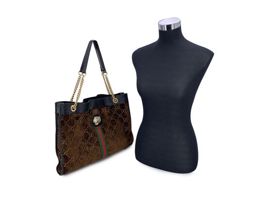 GUCCI Borsa Shopper in Velluto Col. Marrone Rajah L