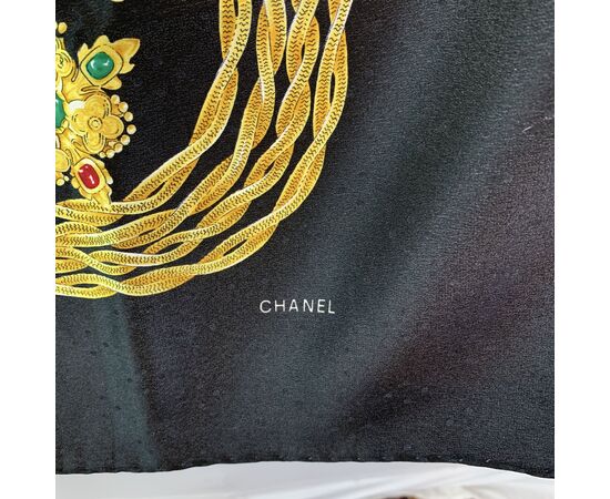CHANEL Foulard Vintage in Seta Col. Nero
