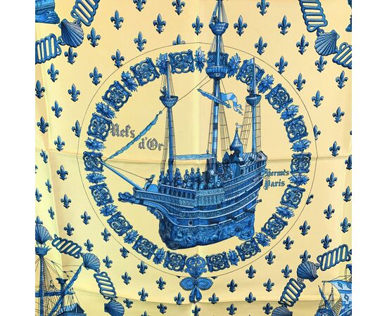 HERMES Foulard Vintage in Seta Col. Turchese Carre 90