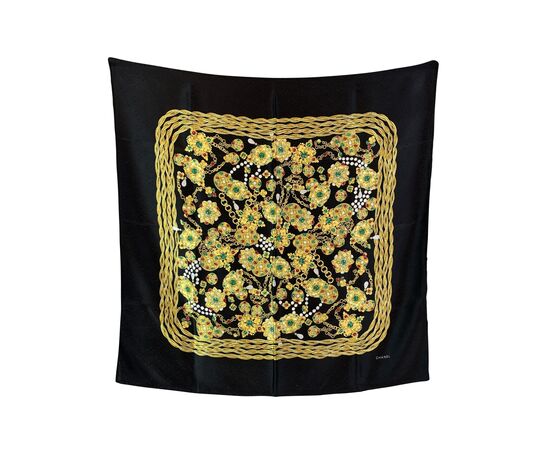 CHANEL Foulard Vintage in Seta Col. Nero