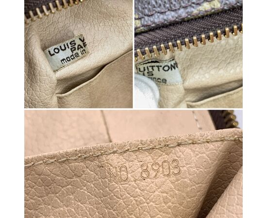 LOUIS VUITTON Pochette Vintage in Tela Col. Marrone Trousse de Toilette M